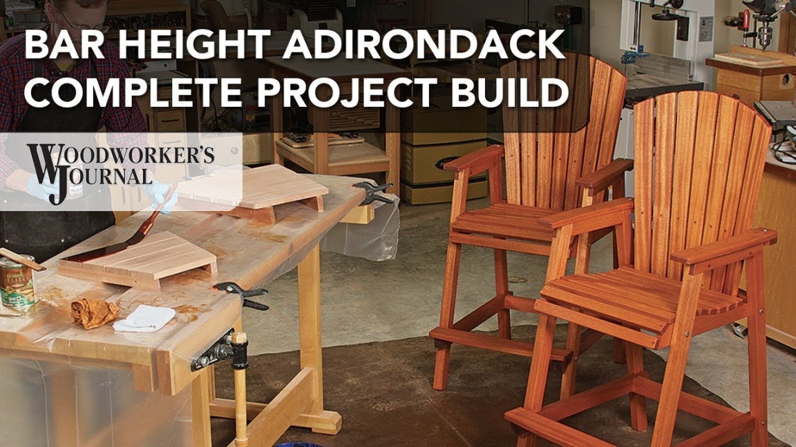 Bar Height Adirondack Chair Project  Complete Build Video