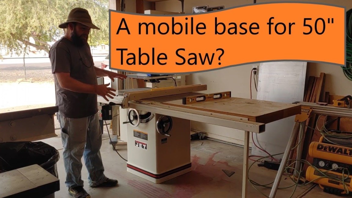 I built a mobile base for my " Jet table saw!