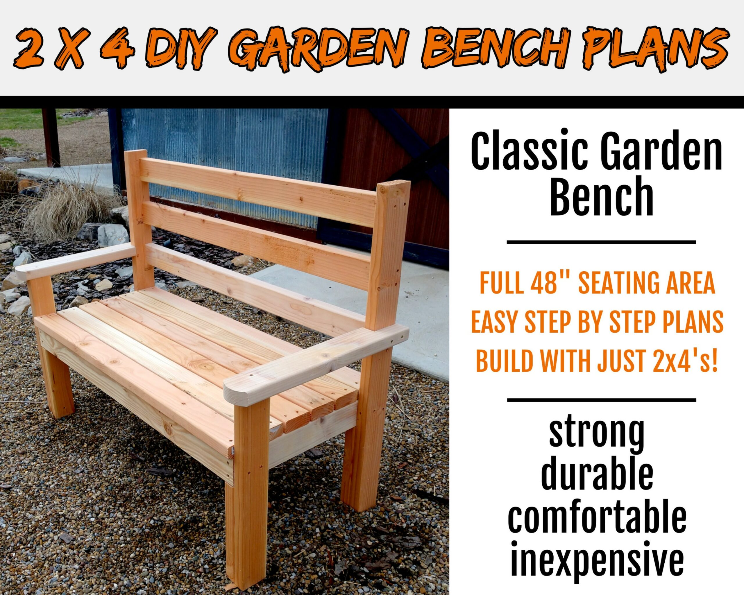 X Classic Garden / Park Bench Plans - Etsy