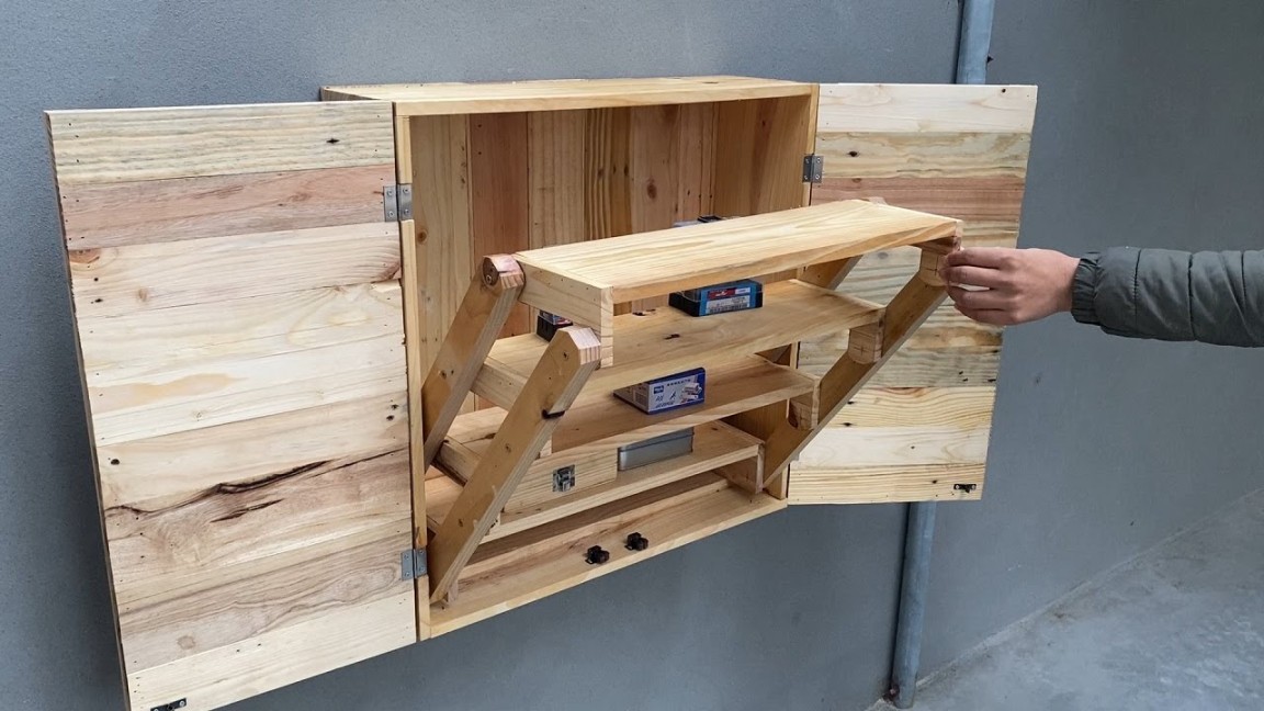 Creative And Unique Woodworking Projects // Build A CabinetThat Combines A  Very Smart Folding Table