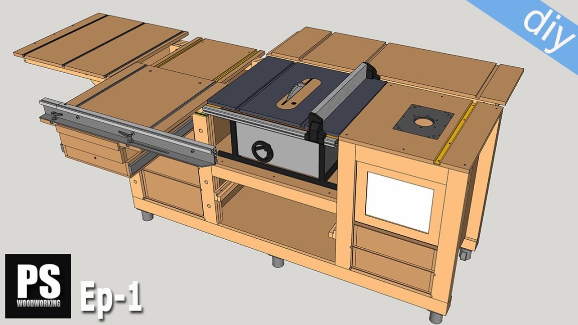 DIY Mobile Workbench with Table Saw & Router Table / Ep