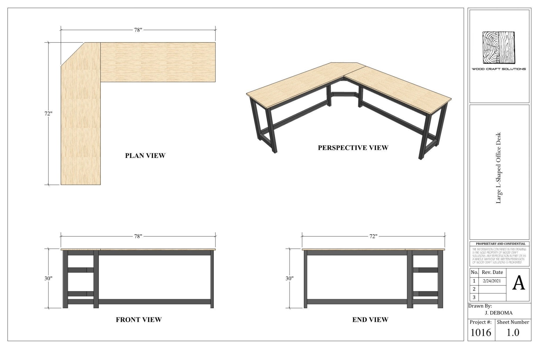 Large L-shaped Office Desk Plans - Etsy